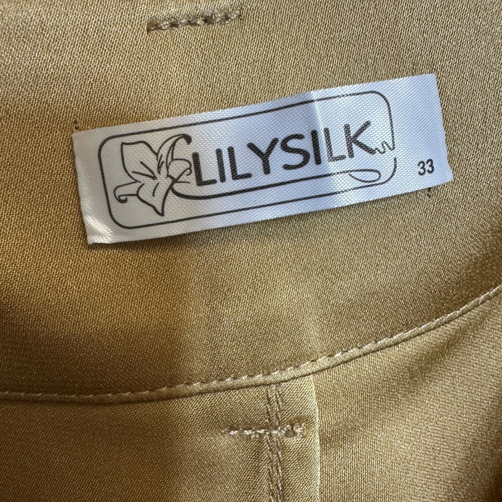 LILYSILK Silk Blend Culottes Sz 33 Gold asymmetrical Hem Wide Leg Palazzo Pants - Picture 4 of 14